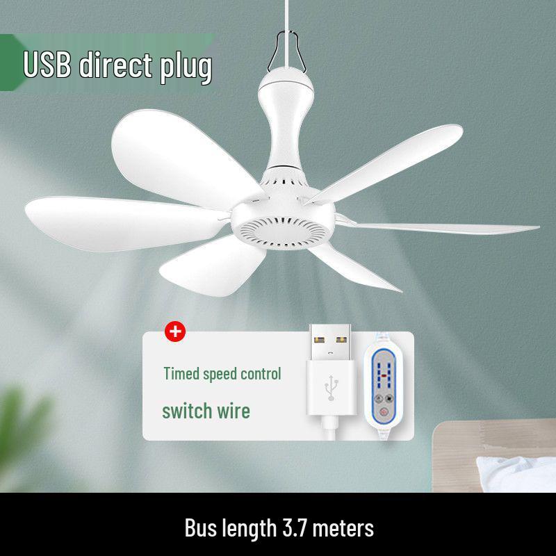 Бесшумный USB-подвесной вентилятор 5 В - Сильный поток воздуха для общежитий и строительных площадок