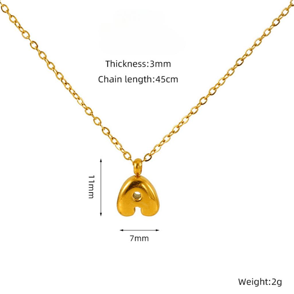 Золотая подвеска с маленьким пузырьком из 26 букв из нержавеющей стали, дамы и господа