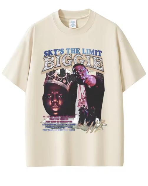 Rapper The Notorious Big Graphic Tshirt Biggie Smalls Print T Shirts Unisex Hip Hop Fashion Tees Male Cotton Oversized Tshirts