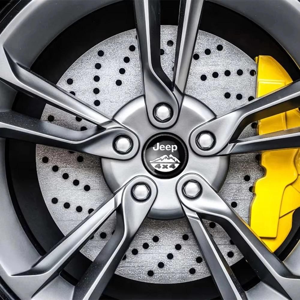4PCS 56mm Car Wheel Hub Center Cover Emblem Sticker for Jeep Renegade Wrangler JK Grand Cherokee Compass Patriot Rim Cap Decal