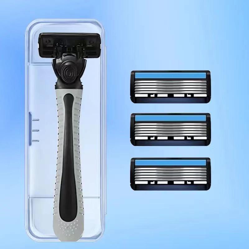 Six-Layer Manual Razor for Men with Stainless Steel Blades