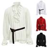 High Quality Fashion Men Bandage Long Sleeve Shirt Gothic Man Blouse