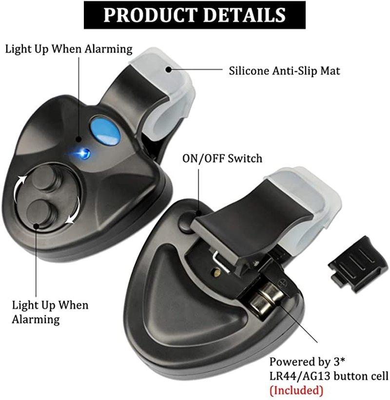 1 шт., чувствительный электронный индикатор поклевки, светодиодный звуковой сигнал на удочке с громкой сиреной, подходит