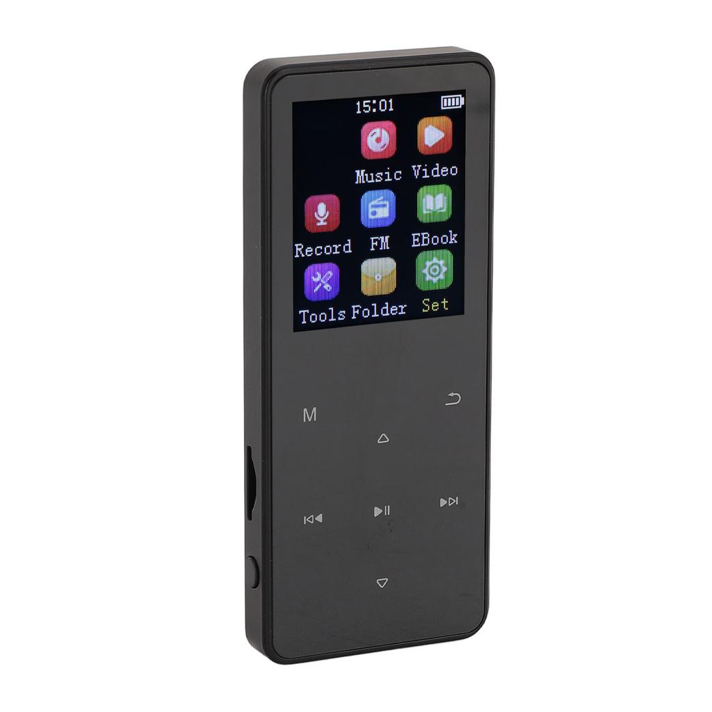 Bluetooth MP3 Player 1.8inch Touchscreen Built In Speaker Support 128GB Memory Card Shuffle Single Loop Portable Music