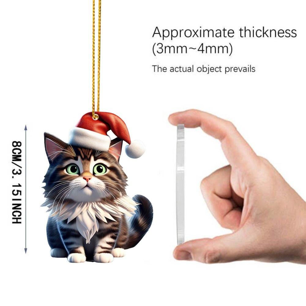 Подвесные животные, кошки, рождественские подвесные акриловые елочные украшения, украшение для дома