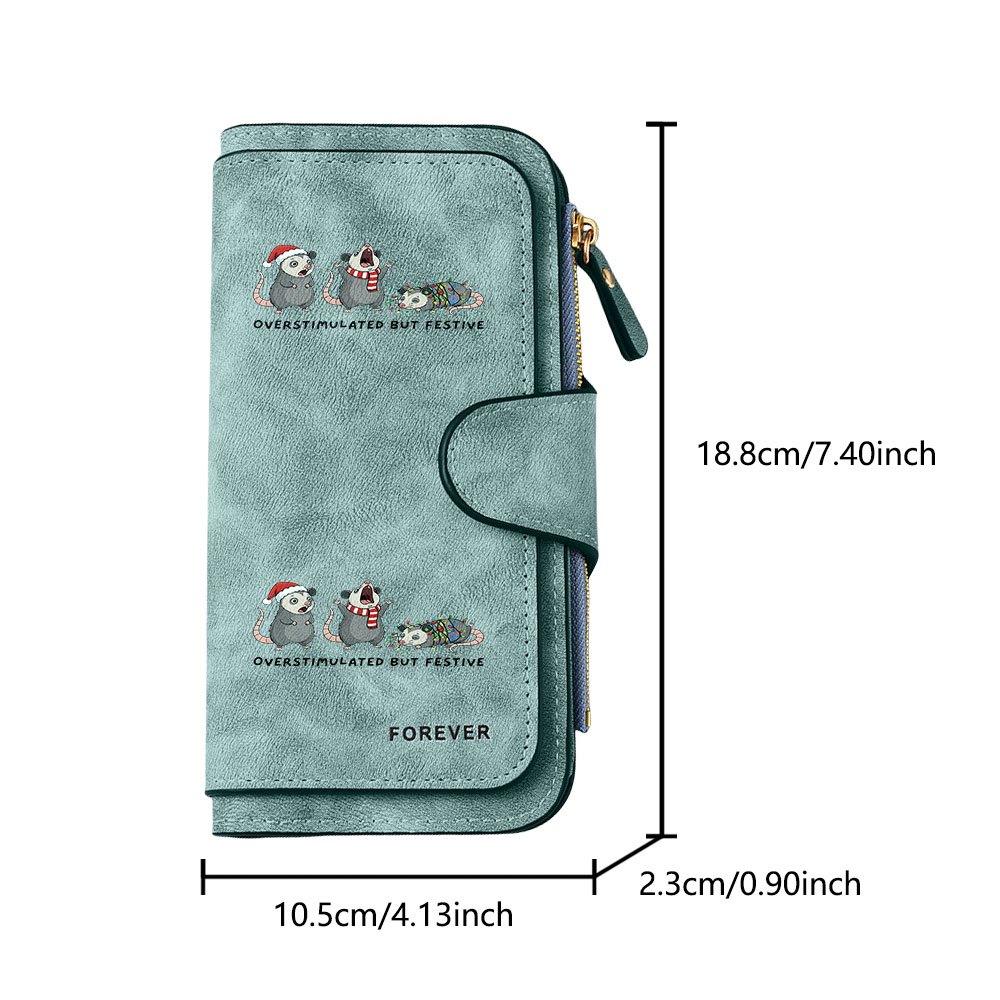 Christmas Possum Cartoon Long Zipper Wallet, Large Capacity Card Holder, Unisex Clutch Bag, Fashionable Zipper Coin Purse, Suitable for Daily Use, A