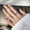 French Fashion Exquisite Niche Heart-Shaped Open Double-Layer Ring Cold Feeling Chain Love Fritillary Ring Tide