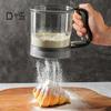 Flour Sifter One Hand Press Fine Mesh Flour Sieve Kitchen Baking Tool for Cake Sugar Cocoa Powder Spices