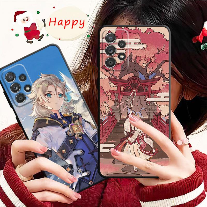 Чехол Game Genshin Impact Yan Fei Barbatos для Samsung Galaxy A14 A73 A53 A71 A51 A31 A33 A22 A12 A21s A13 A32 A52s A72 A52 A23