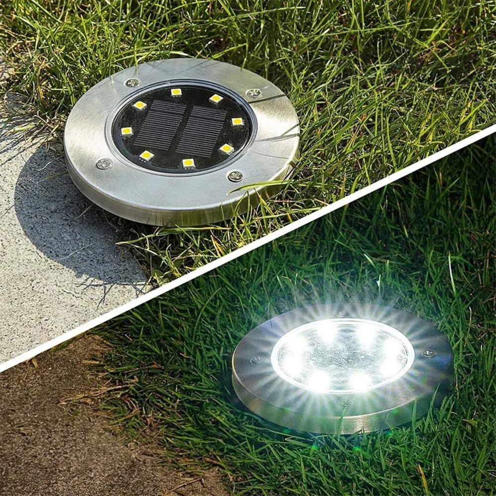 Solar LED garden lamps, steel, driven in, 11.5 cm, 12 pcs.