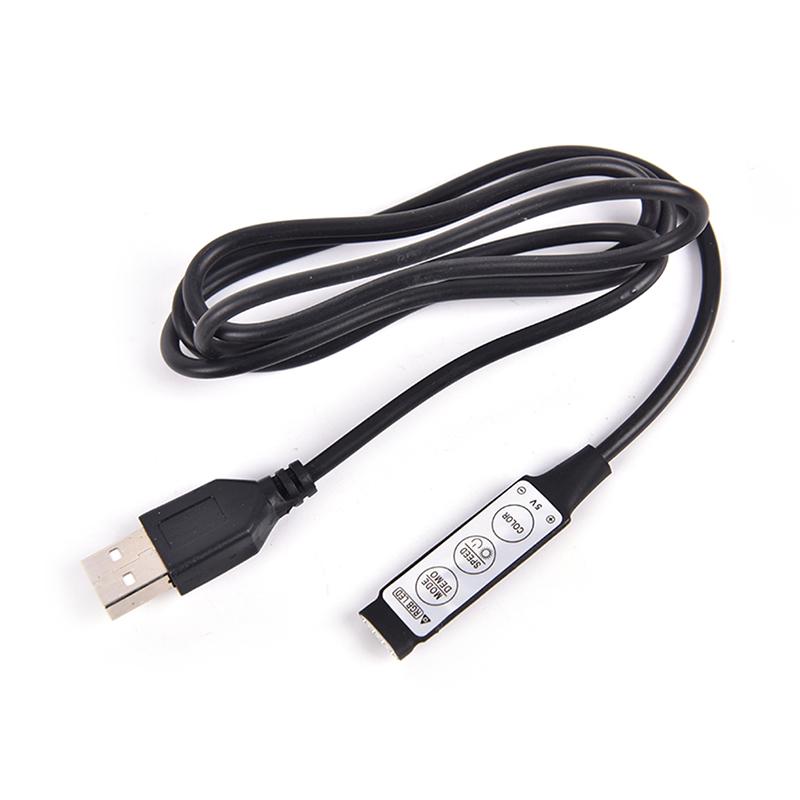USB RGB контроллер DC5V диммер для светодиодов с 3 кнопками 4-контактный разъем типа «мама» для 5V RGB светодиодной USB ленты 19 динамических режимов для светодиодной ленты