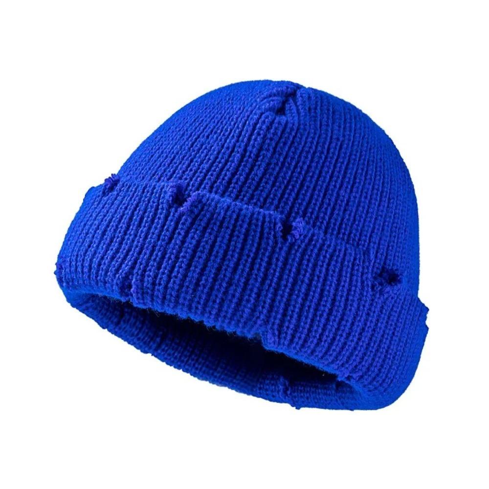 Warm Keeping Short Knit Beanie Acrylic Men Women Knitted Hat Fashion Cuff Beanie Hat Unisex