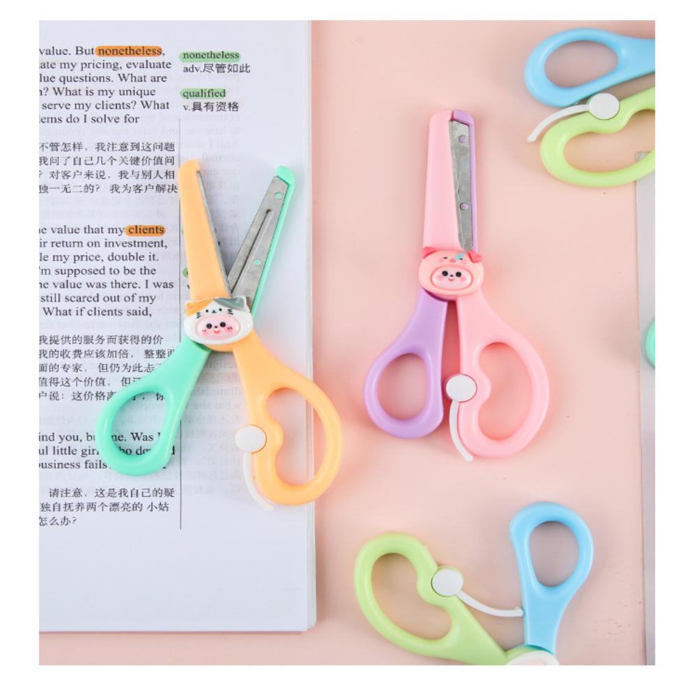 Cartoon Small Animal Scissors Handmade Kindergarten Round Head Scissors For Art Class Children Pupils Safe without hurting hands