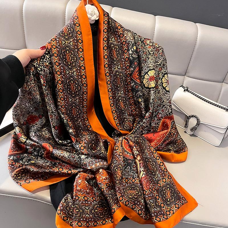 Шарфы для женщин, легкие модные шарфы с цветочным принтом, шарф, шаль, накидки