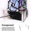 OATIPHO PC Case, Open Frame, Acrylic Panel, MicroATX Compatible, Desktop, Workspace PC Frame, Rack, Space-Saving