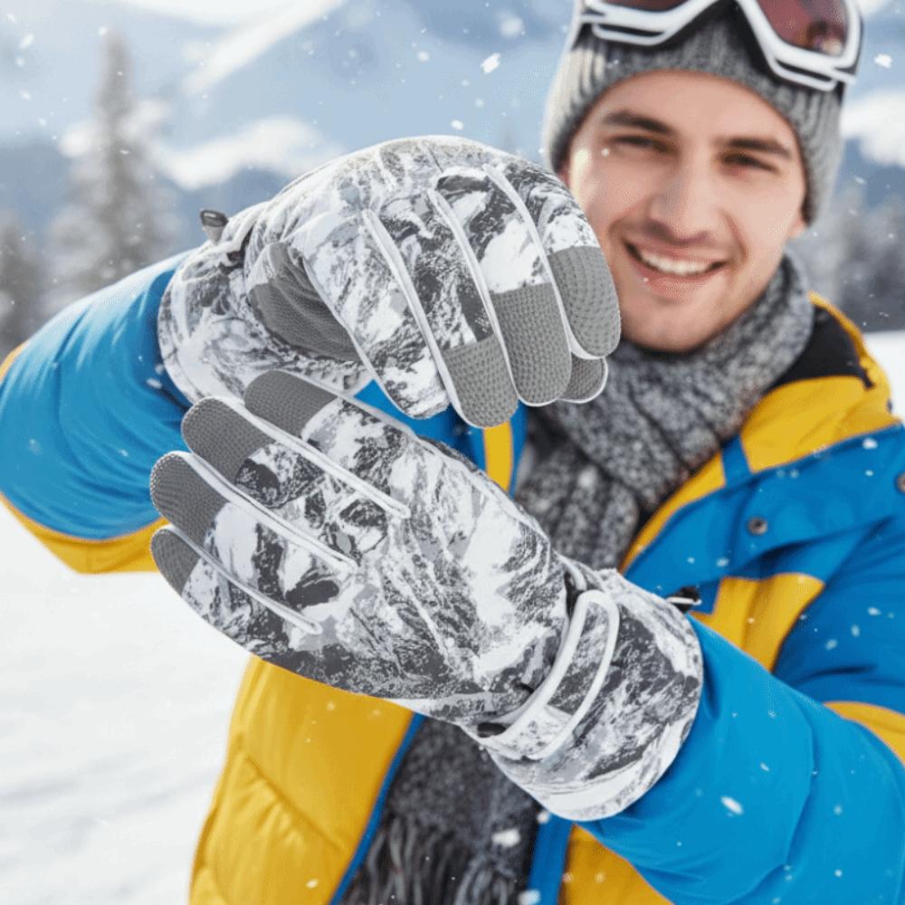 Thick Warm Tie Dye Gloves Fleece Lined Touchscreen Handwear Winter Fingerwear Ski Mittens Cycling
