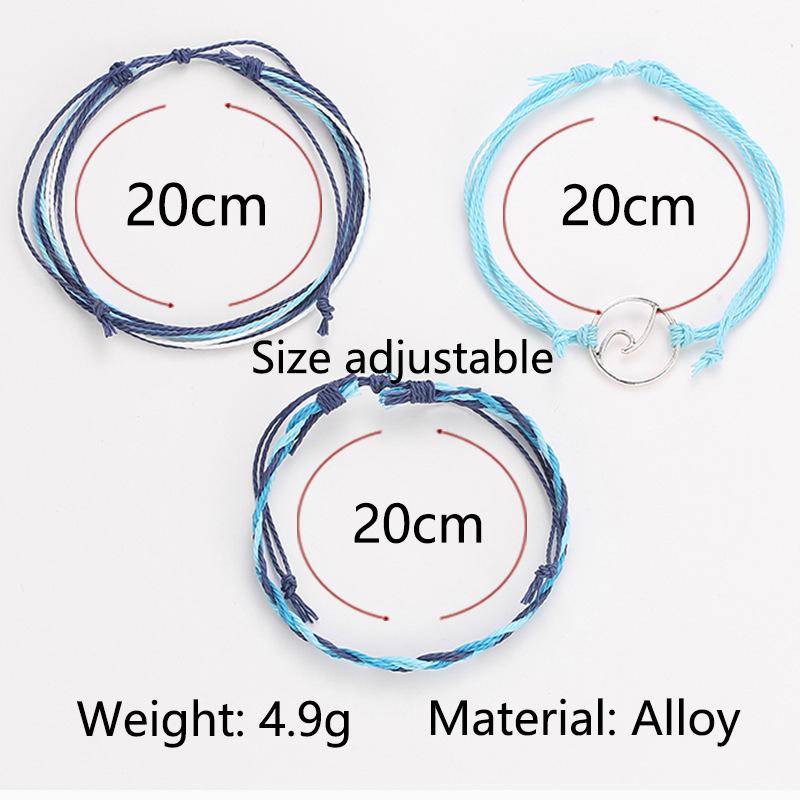 Fashion Bohemian Bracelet Wave Wave Bracelet Three-Piece Simple Handicraft Personality Jewelry ADM