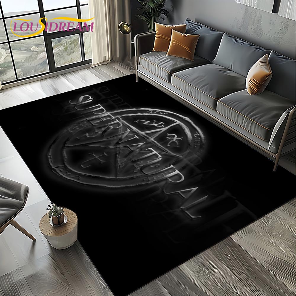 3D SPN Сверхъестественное Знак Дин Сэм Ковер Коврик для Гостиной Спальни Дома Декорация Дивана, Коврик для Игровой Зоны Детей Нескользящий Напольный Коврик