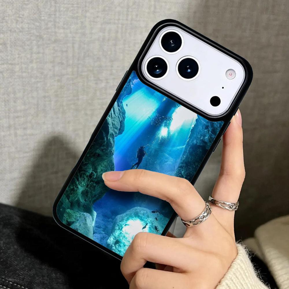 Capa Case for iPhone 17 Air 16 Pro Max 15 Plus 11 13 Mini 14 12 Back Phone Cover Scuba Diving Diver soft