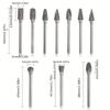 10 шт. Премиум-фрезы из карбида вольфрама, вращающийся инструмент, борфреза, двойной алмазный рез, вращающийся Dremel, металл, дерево, электрическая шлифовка