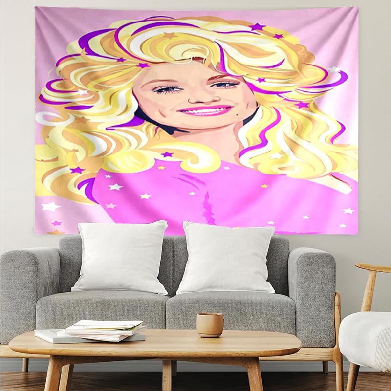 Dolly-Parton Leopard Print Quick-Dry Tapestry Hanging for Bedroom,Livingroom, Playroom,Decor Art Room Wall Tapestry Holiday and Birthday Gifts