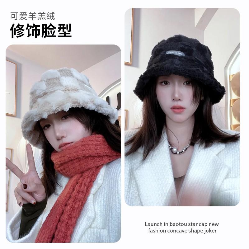 Женская модная кепка осень-зима утепленная теплая шапка корейский стиль холодостойкая ветрозащитная панама из шерпы