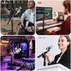 CAHAYA Microphone Stand Desktop Straight Boom 2-Way Design 360° Height Adjustment Steel Base Clips Cable Covers Black CY0360
