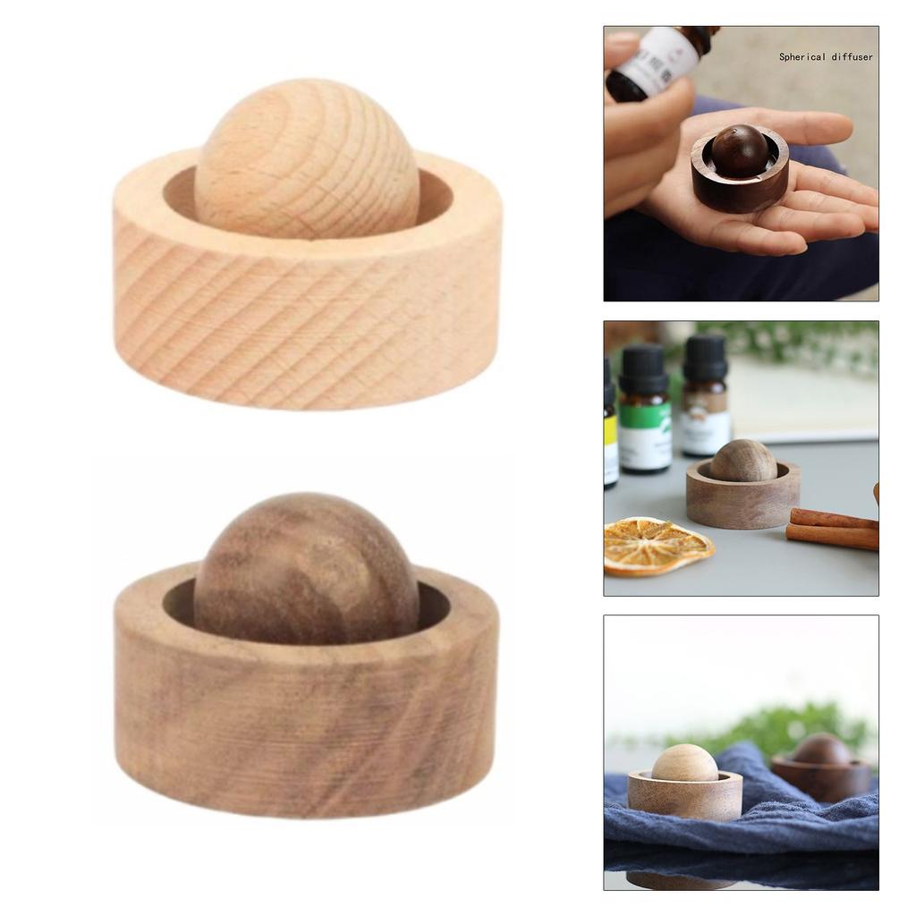 Natural Wood Essential Oil Diffuser Ball Handcrafted Solid Wood Aromatherapy Decor For Home Office And Car Use
