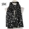 Lightweight Winter Layering Glitter Sparkly Foil Snowflake Print Scarf for Women, Christmas Warm Fashionable Neckwear Theme Shawl Wrap, Fall