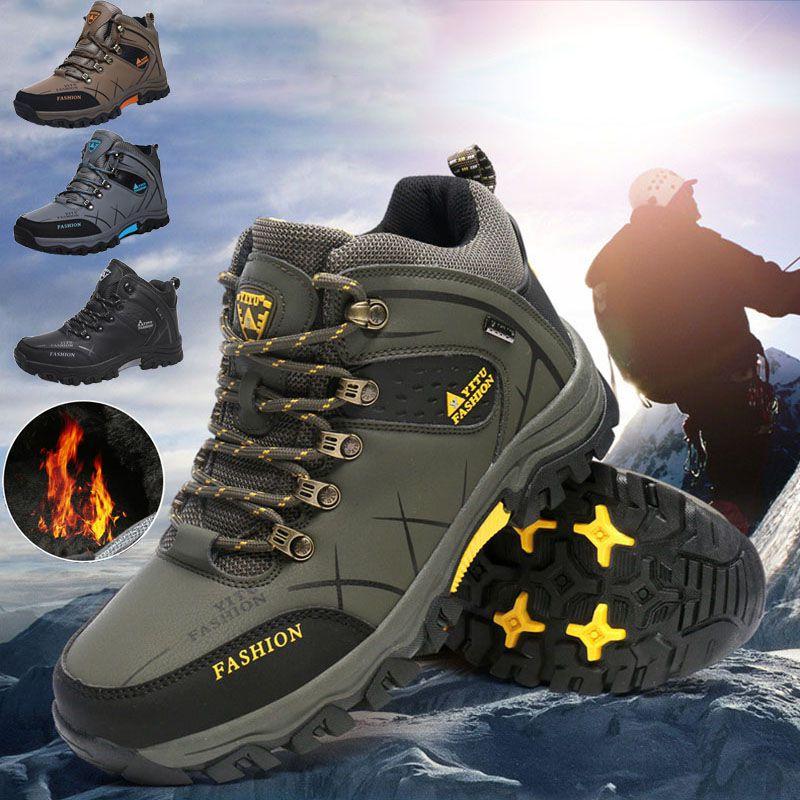 Cozy Men's Winter Snow Boots Breathable And Slip Resistant Hiking Work Shoes