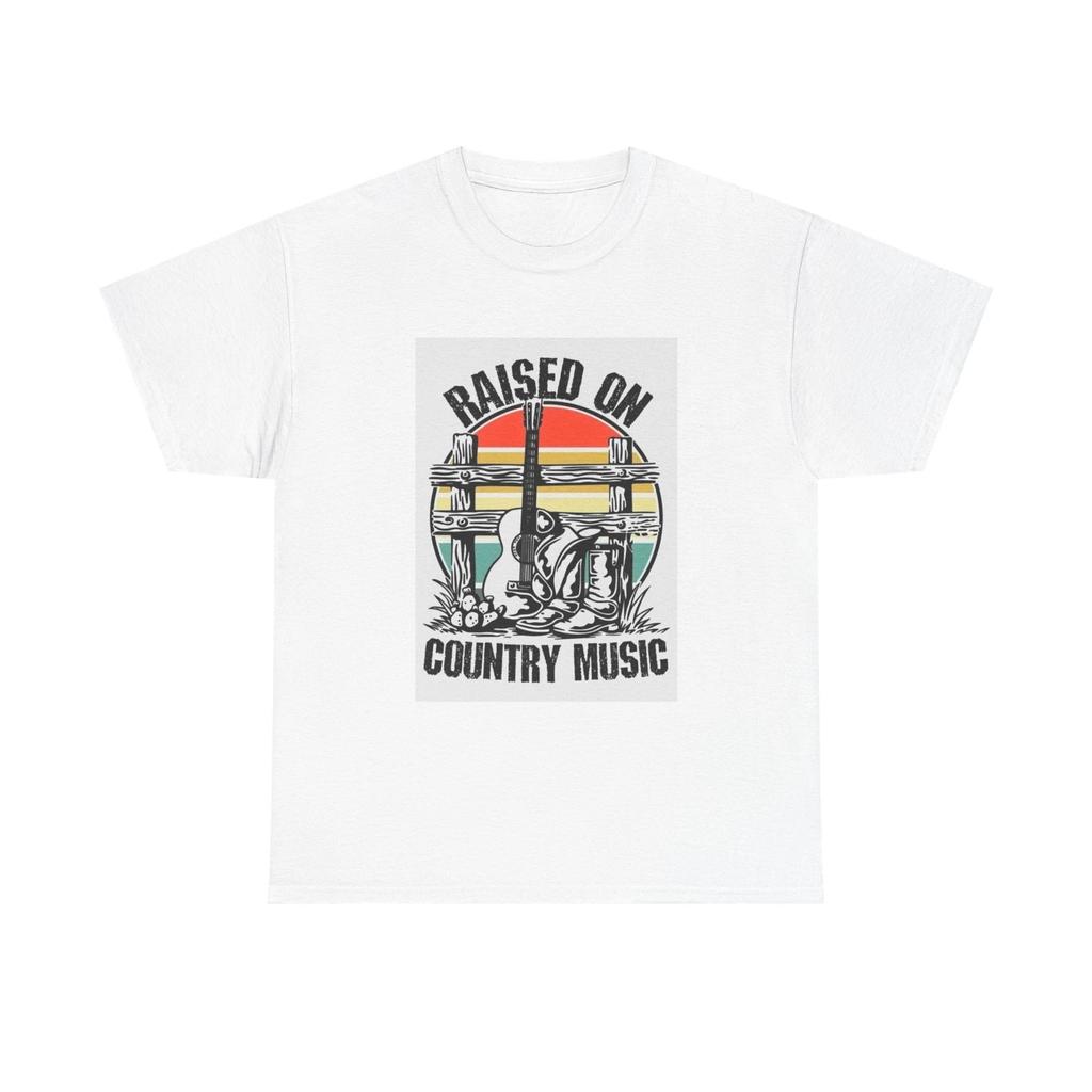 Men's and Women's T-shirts Raised On Country Music