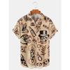 Мужская рубашка Hawaiian Cowboy с крутым цифровым принтом 3D размера плюс, мужская верхняя одежда Western America с карманом в винтажном стиле, летняя верхняя одежда