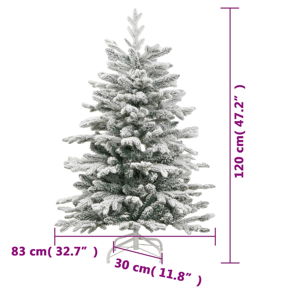 Artificial Christmas Tree Foldable Snow Flocked 120 cm