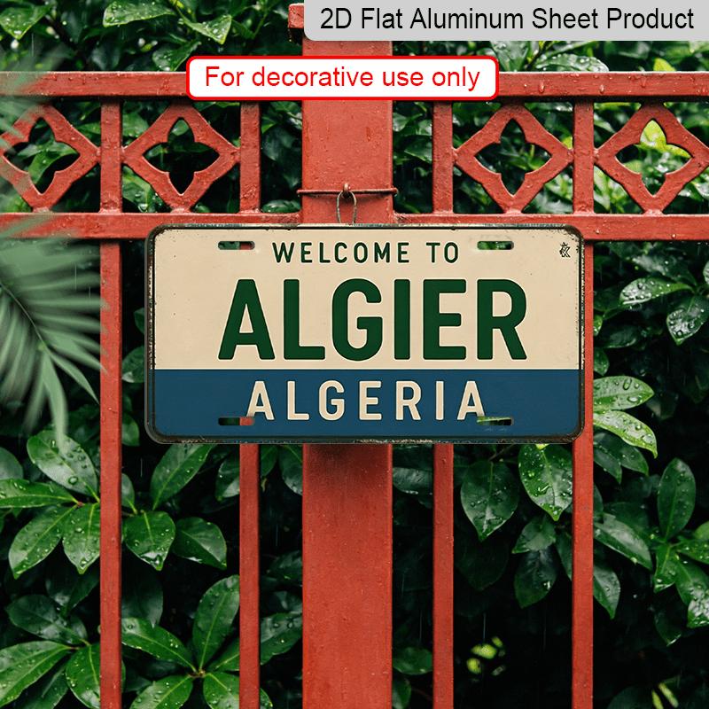 2D Flat 1pc, Algiers Harbor Scene Metal Sign, for Decorationg Only, Outdoor Wall Art (11.8" * 5.9"), Vintage Aluminum Sign, Perfect for Living Room