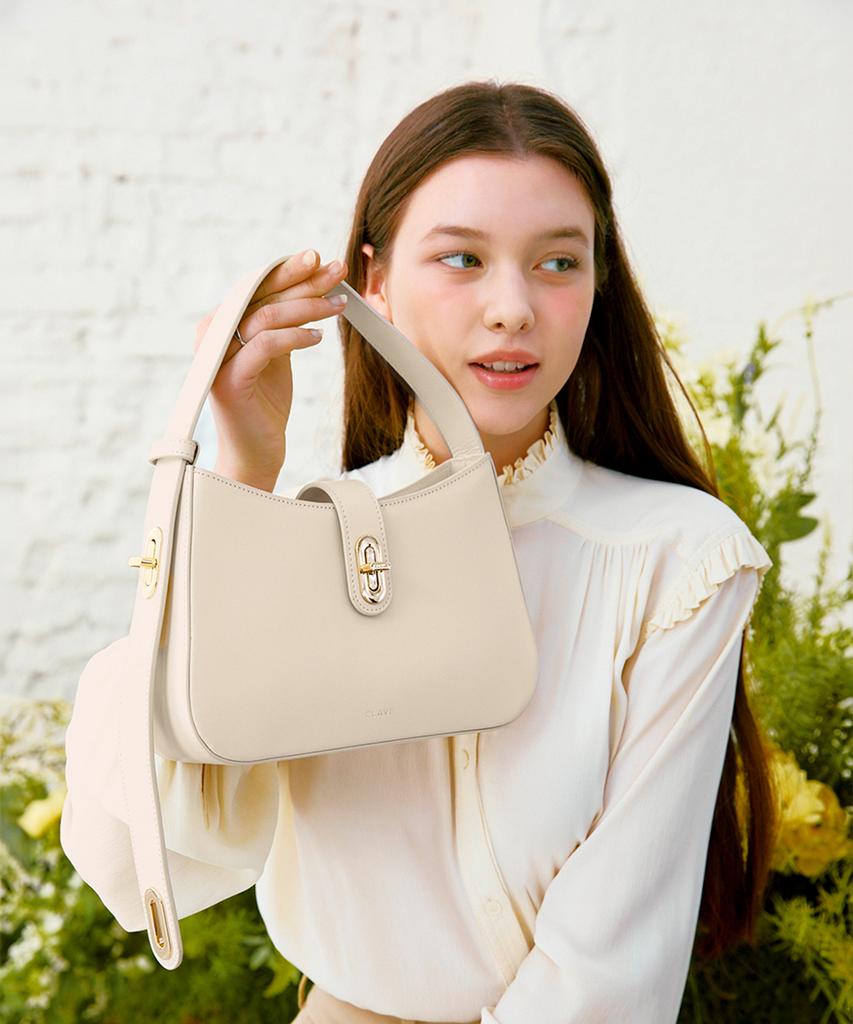 Clave Esther Cream White Shoulder Bag