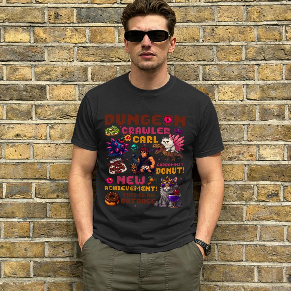 Unisexs TShirt Dungeon Crawler Carl Vintage Pure Cotton Tee Shirt Short Sleeve T Shirt Round Collar Clothing Birthday Present