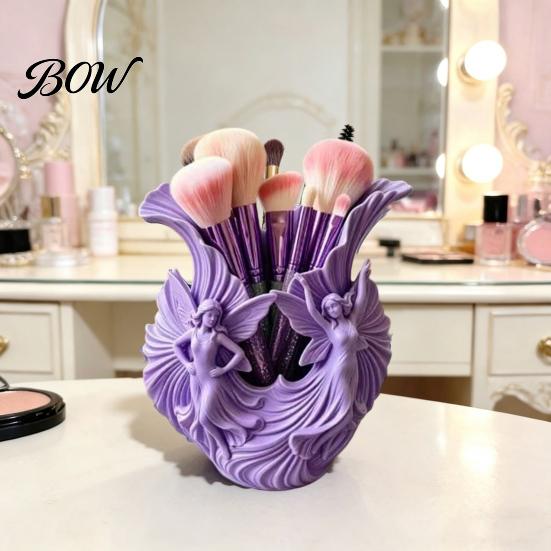 Unique Housewarming Gift Idea 3D Printed Pen Holder, Fairies Desktop Organizer for Pens, Pencils, Makeup Brushes, Dreamy Fairy Tabletop Ornament