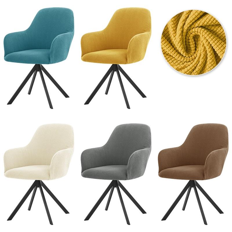 High Back Armchair Stretch Fleece Cover Removable Dining Chair Protector Slipcover For Living Room Seat