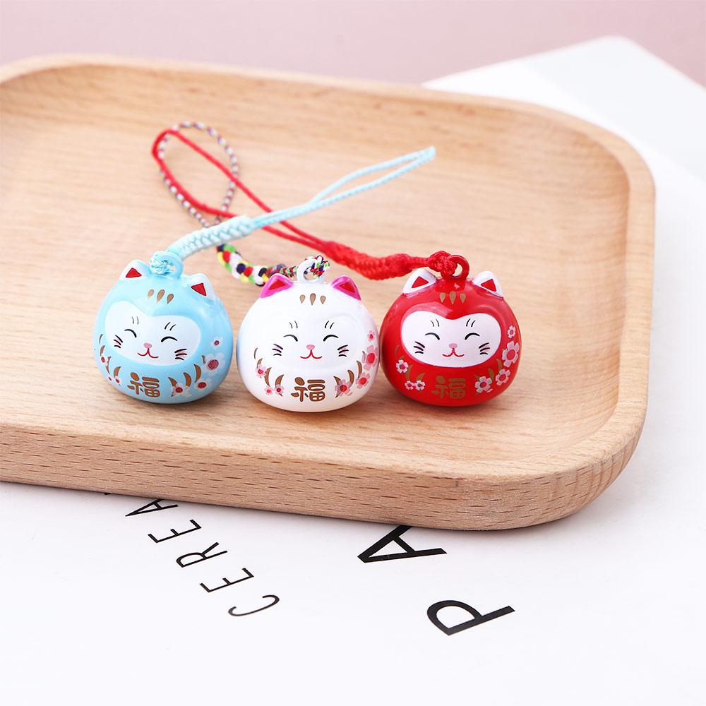 Pendant Keyring Bag Pendant Japanese Lucky Cat Keychain Mobile Phone Strap Maneki Neko Phone Charm
