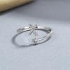 Sterling Adjustable Letter Zircon Ring Women Minimalist Fashion Jewelry Alphabet Initial