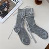 Japanese Jk Mary Jane Lace Hollow Lace Bowknot Pile Socks