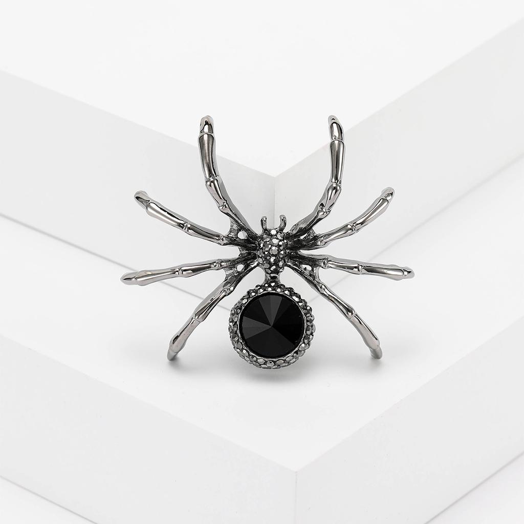 Creative Retro Rhinestone Spider Brooch Fashion Men'S Suit Personalized Collar Pin Pin Accessories