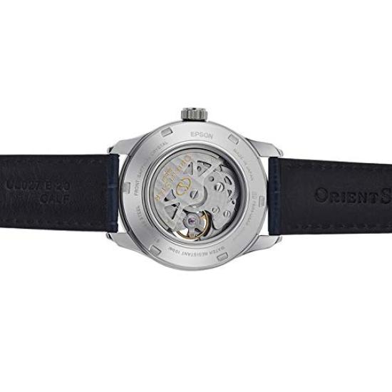 ORIENT Watch Orient Star Mechanical Automatic manual Overseas Model Navy Leather Strap [ORIENT] (with winding) Semi-Skeleton RE-AT0006L Men's