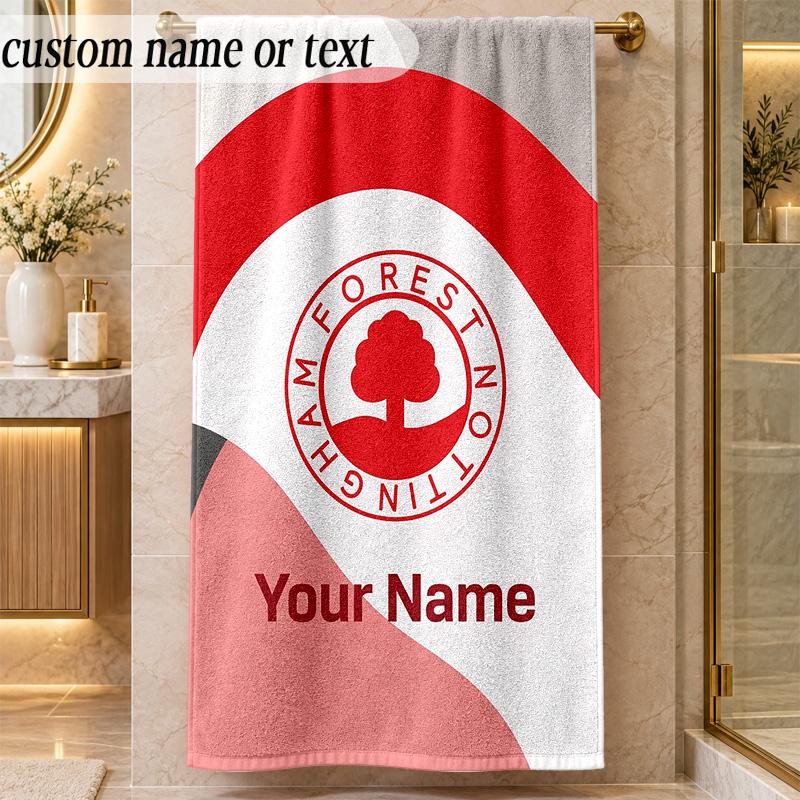 Beach TowelNottingham Forest FC Custom Name Text Personalized Soft Towel for Beach Pool Indoor Home Decor Gift