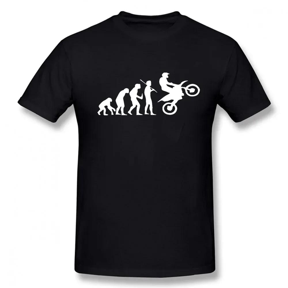 Funny Dirtbike Evolution Motocross T Shirt Casual Fashion Clothing Tops Graphic T Shirts Camisas Streetwear