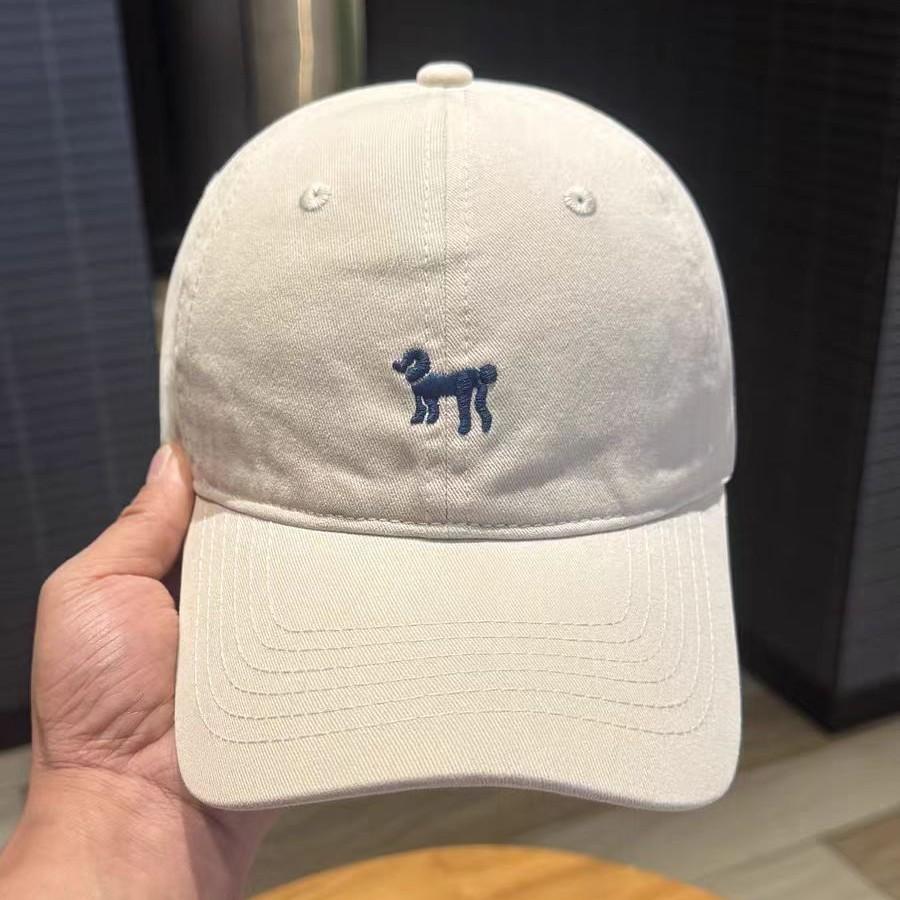 Simple puppy embroidery baseball cap for women, spring sunshade, three-dimensional sun protection hat, face-slimming baseball cap