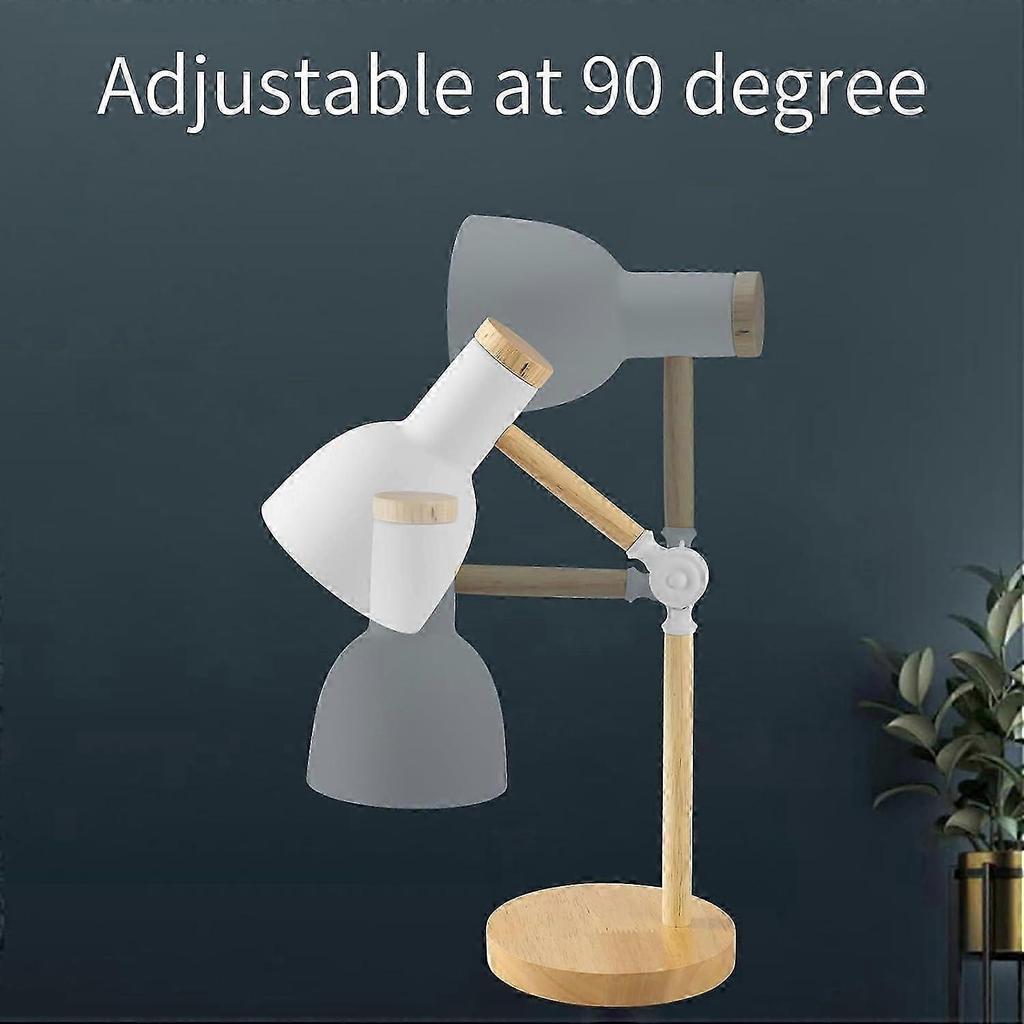 Table Lamp, Adjustable Wooden Table Lamp, Children's Desk Lamp for Bedroom, Living Room, E27 Base Reading Next LampWith light bulb