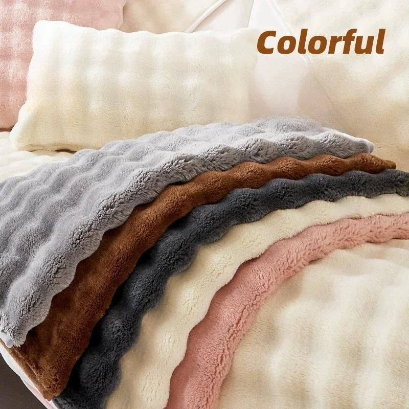 Thicken Plush Sofa Cover for Living Room Anti-slip Sofas Mat Winter Warm Flannel Super Soft Couch Cushion Slipcovers Home Decor