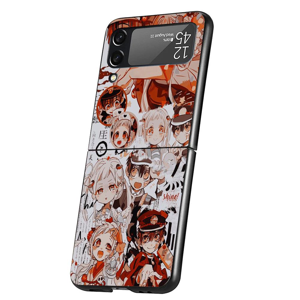 Чехол для телефона Аниме Туалетный мальчик Ханако-кун для Samsung Galaxy Z Flip 7 6 5 4 3 5G Flip7 Flip6 Flip5 Flip4 Flip3 Черный Fundas