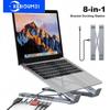 USB C Laptop Docking Station Stand With 8-in-1 HUB USB3.0 4K HDMI SD TF Card Reader Adjustable Aluminium Bracket for PC Notebook